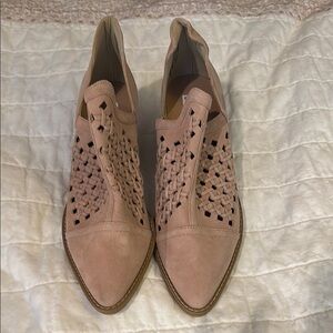 BP Blush Woven Ankle Booties